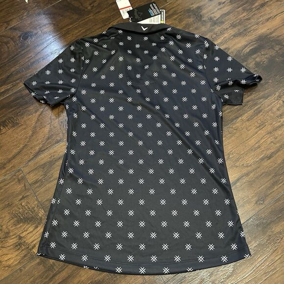 NWT Callaway Golf Ladies Chevron Floral Print Polo Black XS Performance - Picture 6 of 6